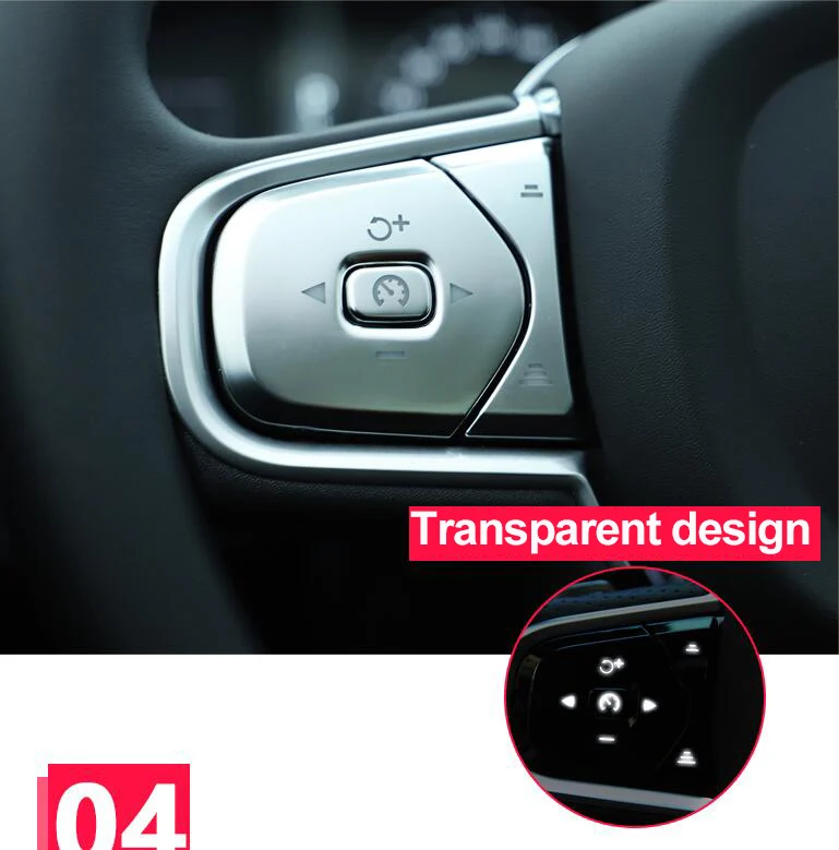Für Volvo XC90 S90 V90 XC60 S60 V60 Lenkrad Links Rechts Tasten Dekoration Innenraum-Modifikation Autoteile Autoaufkleber – Detail 5