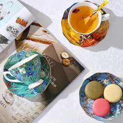 Van Gogh Art Painting Coffee Cup Set Home Ceramic Afternoon Tea Starry Night Sunflower Seeder Christmas Gift With Spoon