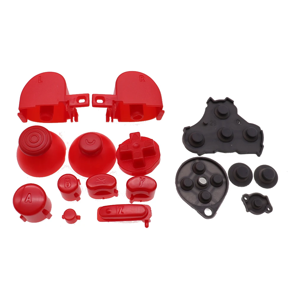 1Set Silicone Conductive Button & Analog Stick Cap Buttons Keypads Y X A B Z Buttons Joystick stick Caps for For NGC Controller