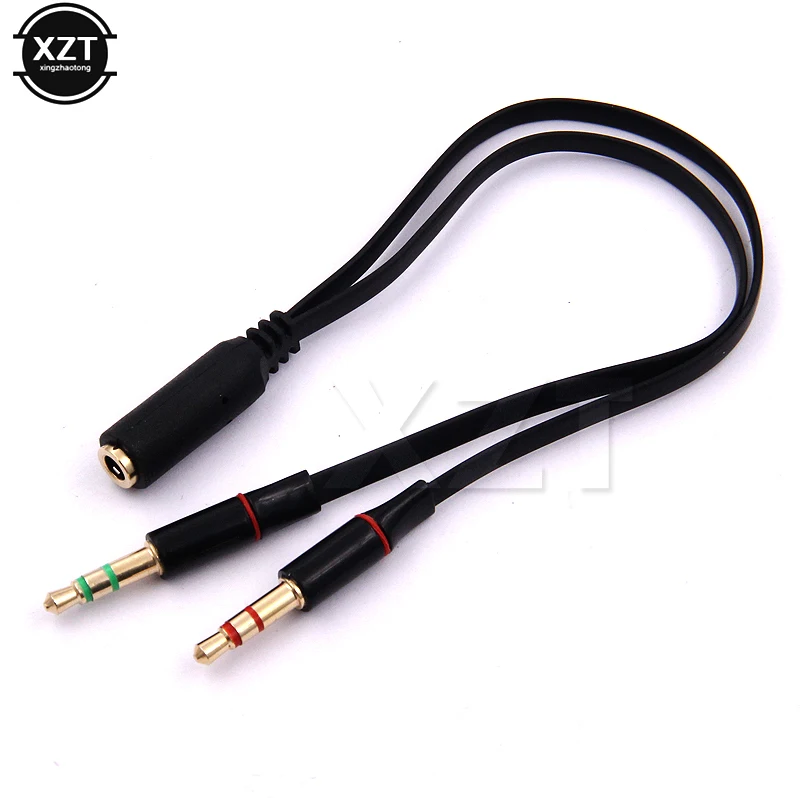 3.5mm Headphone extension Cable Female to Dual Male Jack adapter mic Earphone Audio Splitter Connector Cord for phone Computer