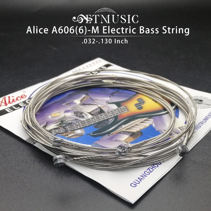 

Электрическая басовая струна 1 set 6-String-Alice A606(6)-M (.032-.130)