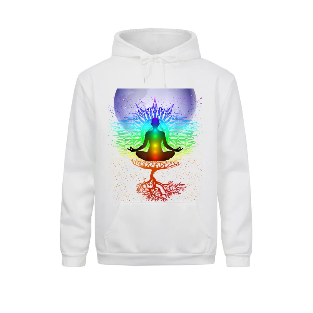 Sweat à capuche à manches longues pour homme et femme, vêtement de sport masculin, motif arbre de vie, Chakra, méditation, printemps/automne