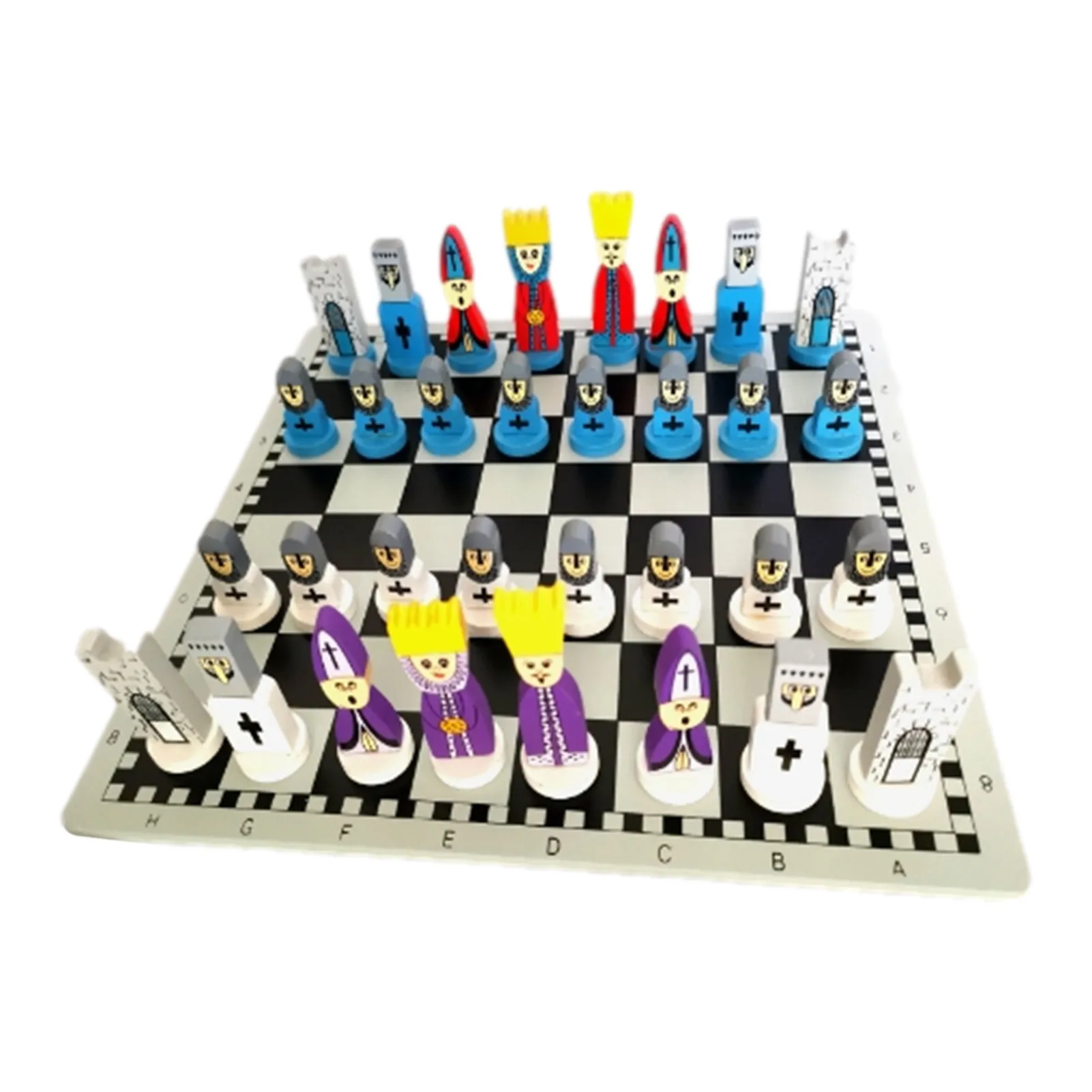 Wooden Chess Children's Gifts Cartoon Modeling International Chess Set Wooden Chess Board Games Checkers Puzzle Game Toy