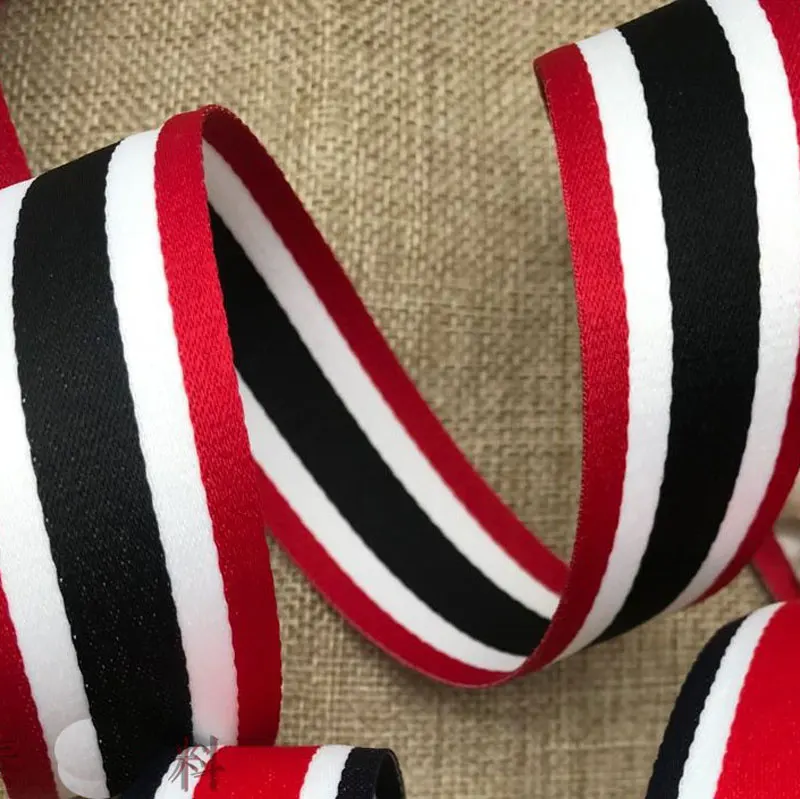 New 3M/Lot  Red White Navy Blue Width 3cm 4cm Printed Grosgrain Ribbon Backpack Belt Bow Decoration Tape DIY Sewing Accessories