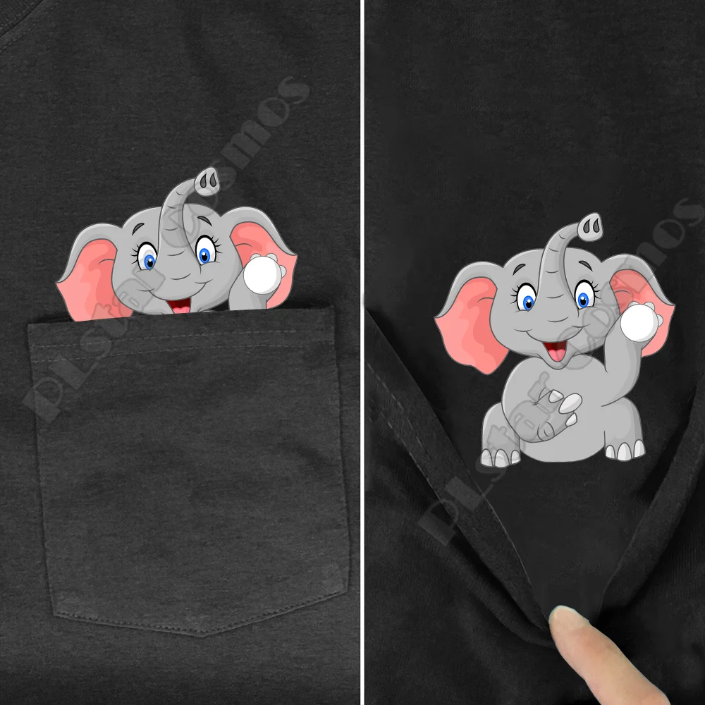 Hippie Pocket Tee T Shirts summer Otter printed t-shirt men for women tops black cotton funny Short sleeve drop shipping