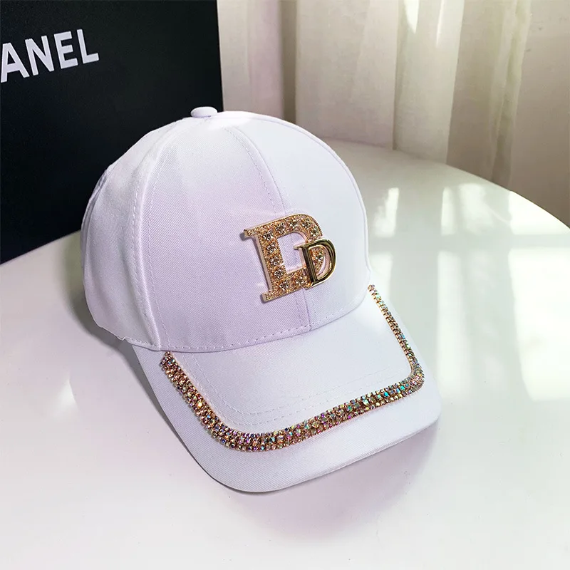 Spring Shiny Rhinestone Letters Casual Baseball Cap Woman 2021 Summer Trend Hat Outdoor Sunscreen Sun Hat for Women