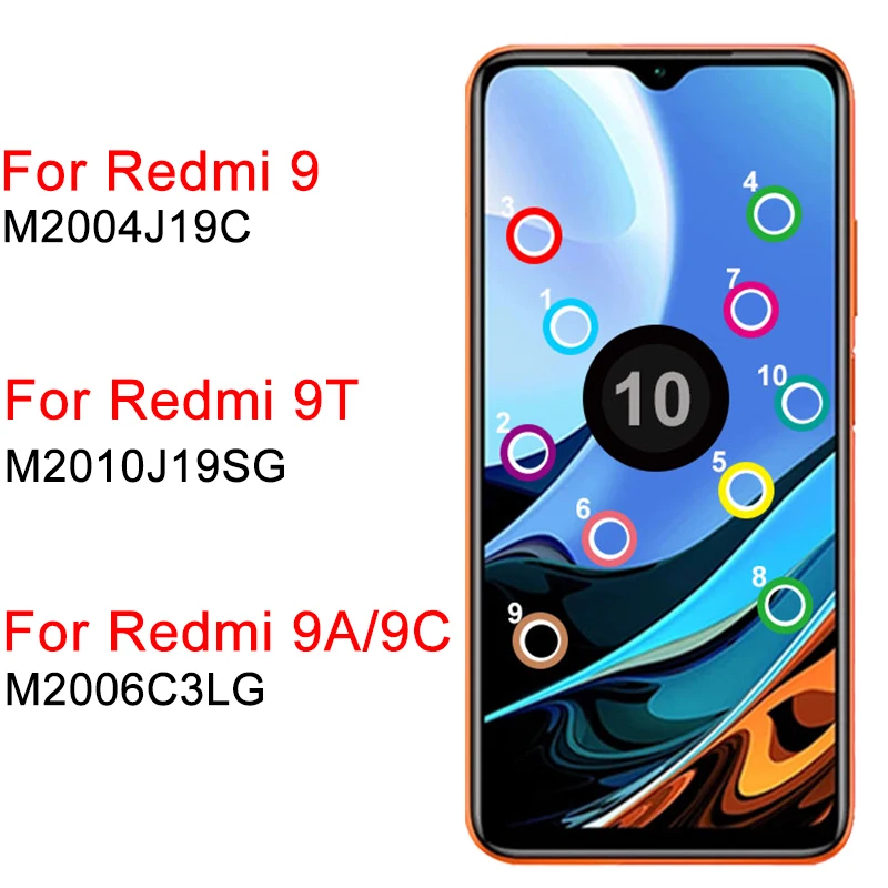 ЖК-дисплей Redmi 9 для Xiaomi Redmi 9T 9A 9C с рамкой, сенсорный экран 6,53 дюйма, дигитайзер, детали в сборе