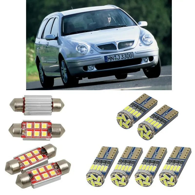 Interior led Car lights For Lancia lybra 839 sedan sw 839 estate bulbs for cars License Plate Light 8pc