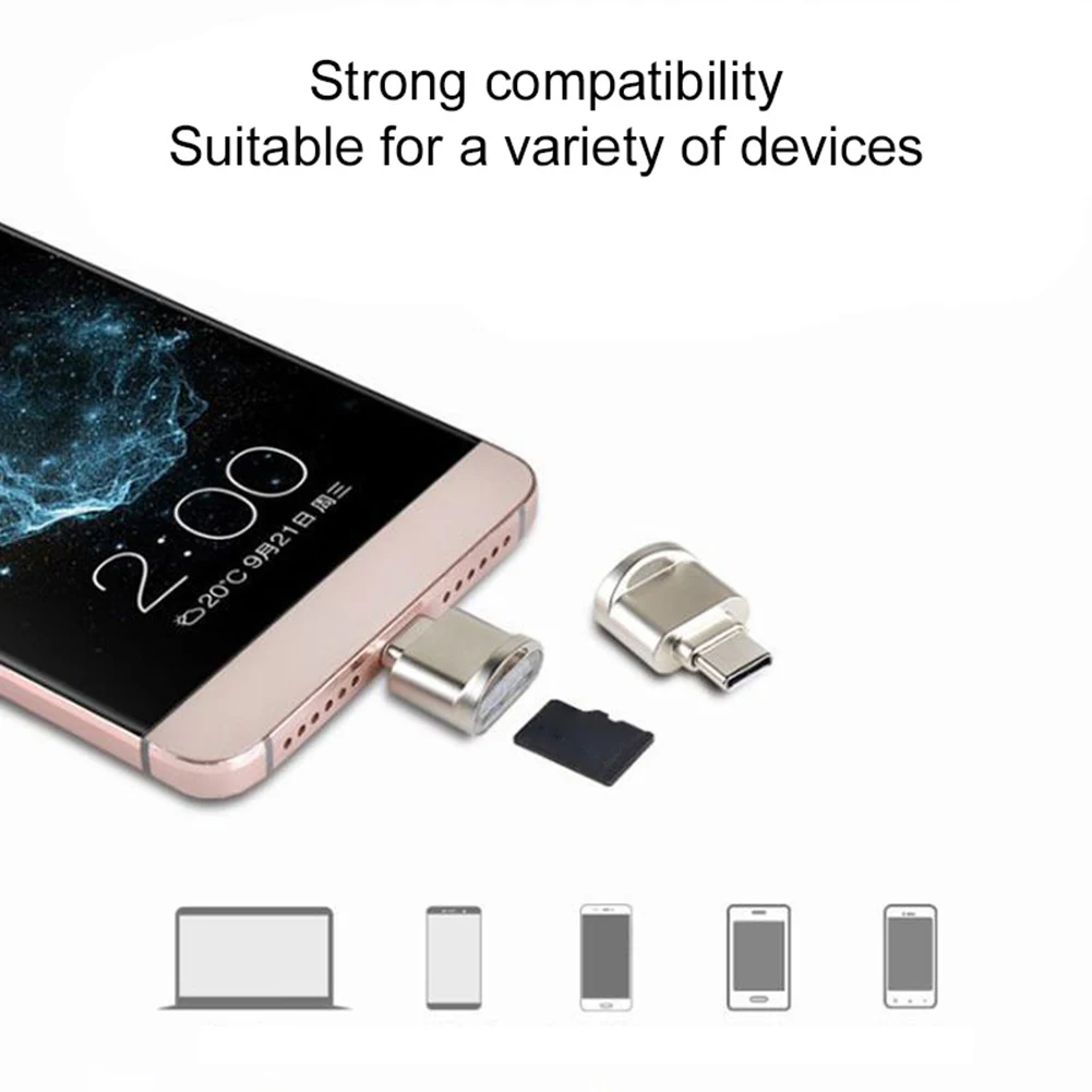 Mini Card Reader Portable Metal USB 3 1 Micro Secure Digital TF Memory Type C TF OTG Adapter For Phone Кард ридер
