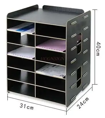 Kayu Alat Kantor Desktop A5 Dokumen Bill Kurir Dokumen Rak Multi-Lapisan Penyimpanan Informasi Frame Rack