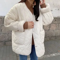 New 2021 Autumn Winter Women Jackets Quilted Puffer Vintage High-Quality Warm Cotton wool  liner Wild Womenswear  Coat