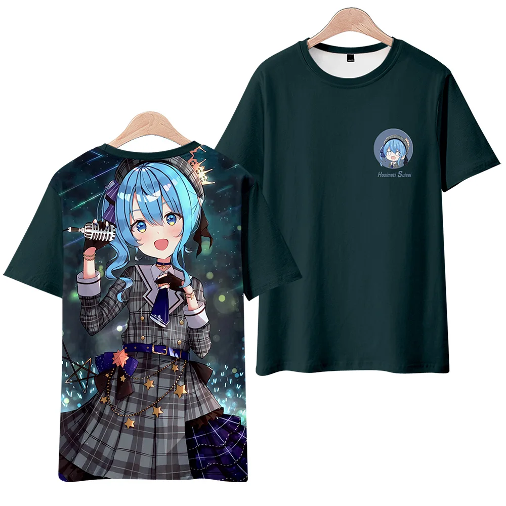 HOLOLIVE VTuber Hosimati Suisei 3D Printed Spring Summer Preppy Men/Women Street Clothes T-shirt Streetwear Kawaii style