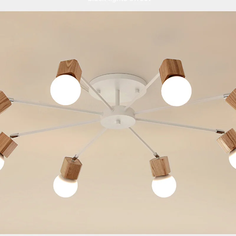 

3/5/8 Wood LED Ceiling Lights Living Room Bedroom Modern Ceiling Lamp Modern Lustres De Sala Plafond luminaire lights E27