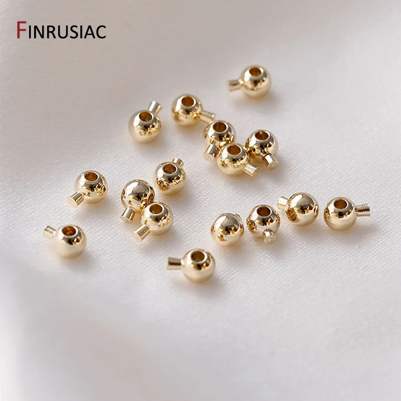Jewelry Making Supplies 14k Gold Plated Crimp End Beads DIY Bracelet Stopper Beads Closures For Jewelry End Clip Buckle Clasps