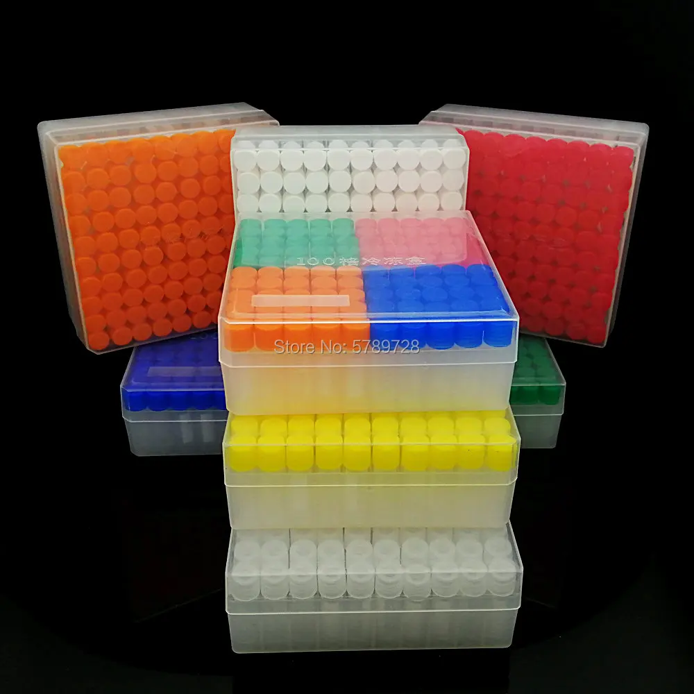 100pieces plastic 1.8ml freezing tube + one piece 100 vents plastic Freezing tube storage box for experiment