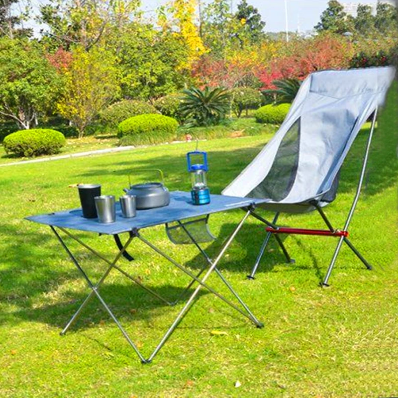 Outdoor Folding Table  Camping Aluminium Alloy Picnic Table Waterproof Durable Folding Table Desk for Beach Table