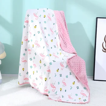 신생아 유아 minky 아기 담요 아기 폴라 도트 담요 부드러운 플란넬 담요 박탈 된 Swaddle 랩 침구 커버 거품