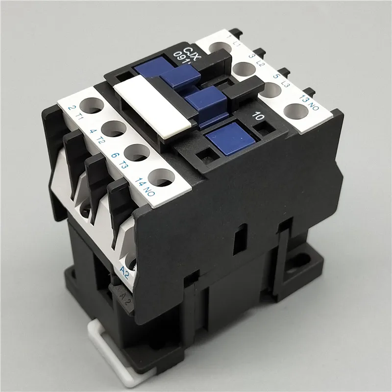 CJX2-0910 LC1 AC Contactor 9A 3 Phase 3-Pole NO Coil Voltage 380V 220V 110V 36V 24V 50/60Hz Din Rail Mounted 3P+1NO Normal Open