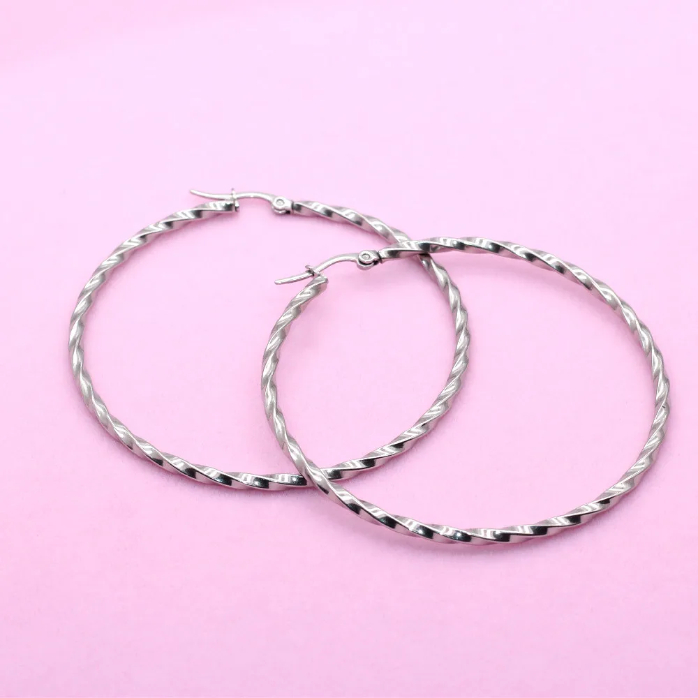 Small 15MM 20mm 30mm 40MM 60MM 316 Stainless Steel Hoop Earrings Never Fade Allergy Free Classical Brief Style