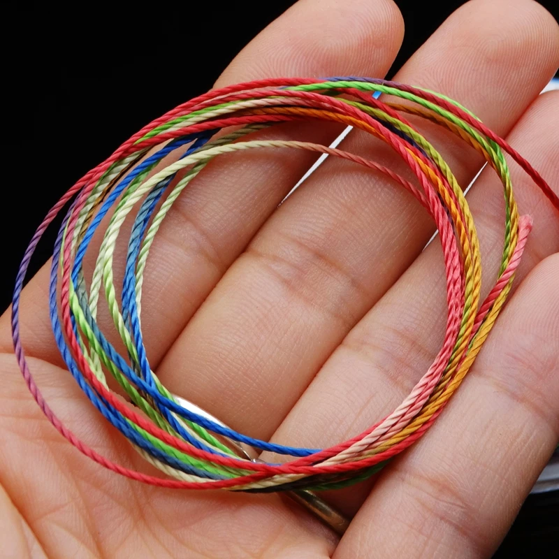 About 0.9mm thick Gradation dyeing strand Multicoloured line Cotton nylon line DIY Knit bracelet thread inelasticity cord