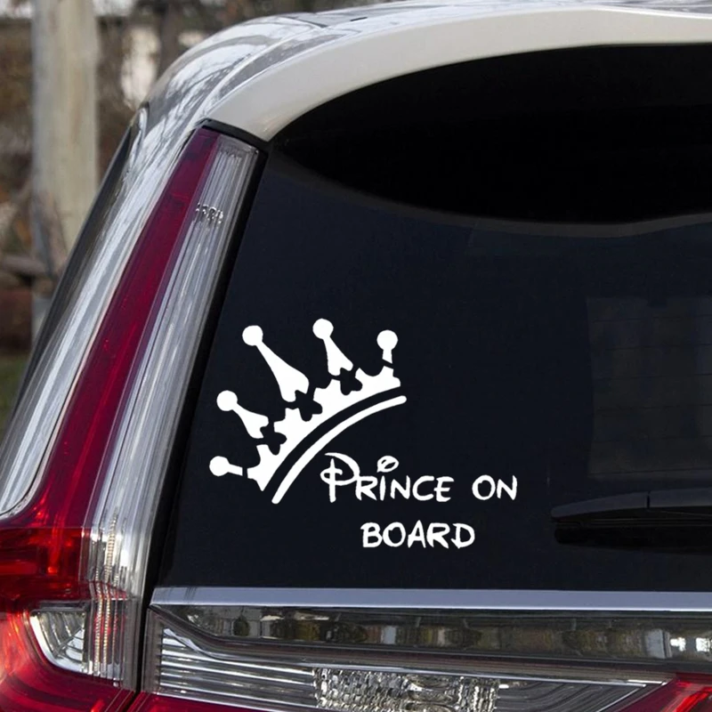 Car Stickers Prince On Board Boy Baby In Car Lovely Reflective Decoration For Trunk Windshield Window Auto Tuning Styling