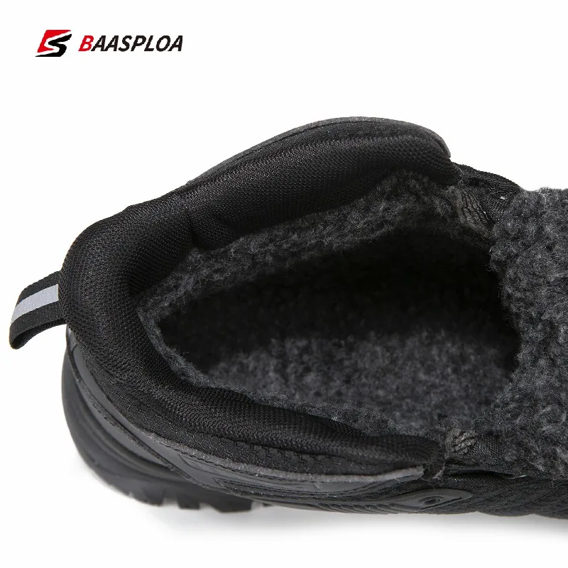 Baasploa Men Shoes 2024 Winter Warm Cotton Waterproof Leather Walking shoes Male Casual Non-slip Wear-resistant Sneakers