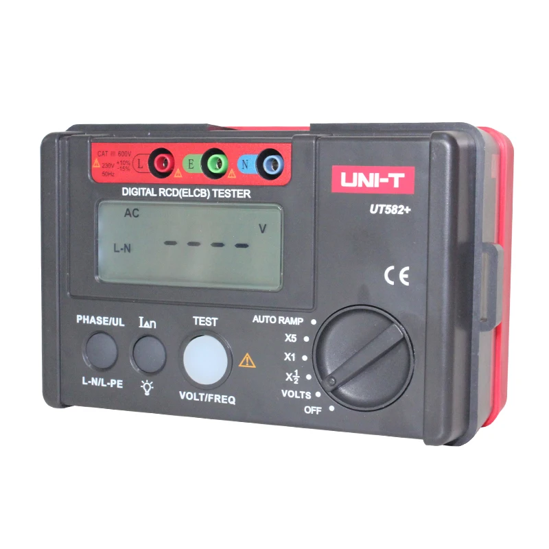 جهاز اختبار UNI-T UT582+ الرقمي RCD (ELCB). اختبار ذاكرة الوصول العشوائي التلقائي / اختبار الجهد والتردد