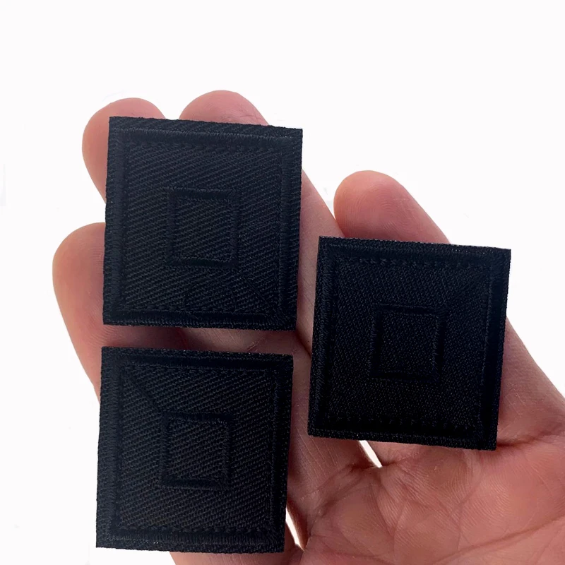 5Pcs Black Patches for Clothes Iron on Square Appliques Stripes Sticker DIY Badges Decoration 3.0cm