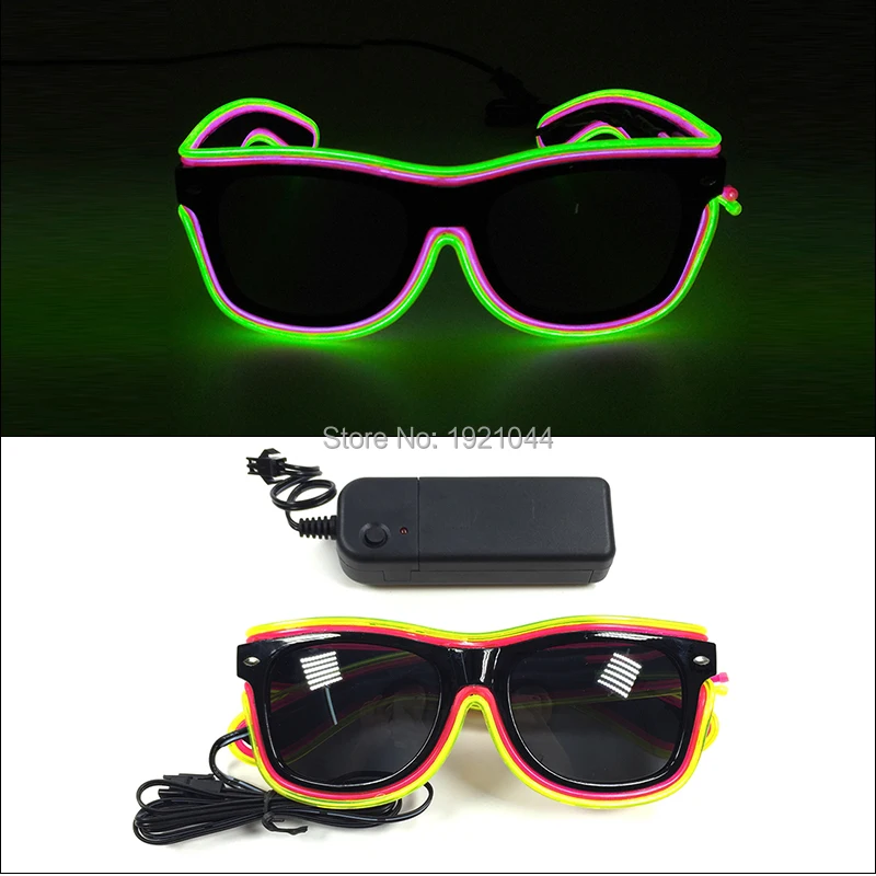 2Colors LED Light up Glasses Glowing EL Neon Glasses Rave Costume Party Decoration Novelty Christmas Gift