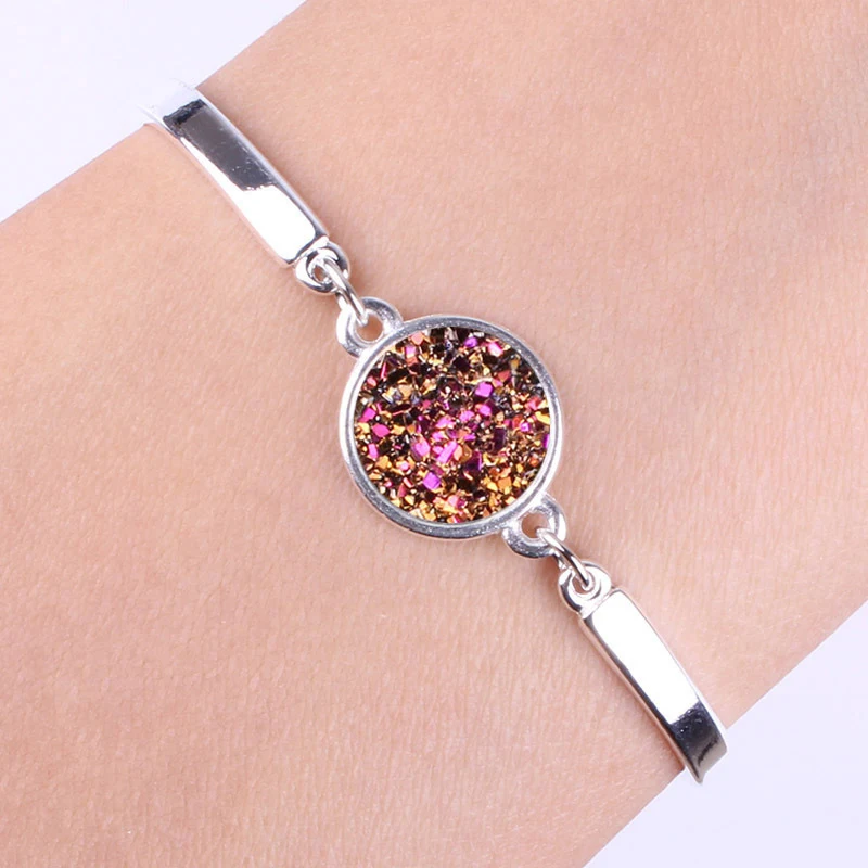 Round Rhinestone Linked Women\'s Hand Bracelets Korean Fashion Multicolor Crystal Charms Bracelet for Women Wholesale Accessories