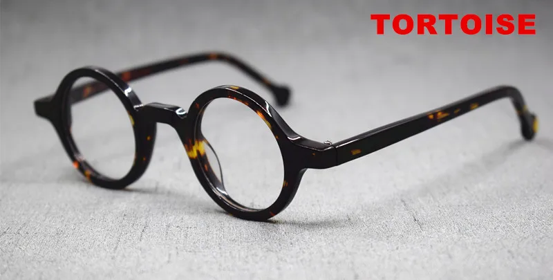 Acetat Vintage Kleine Runde Brille Männer Brillen Rahmen Frauen Optische Verordnung Spektakel Klare Brillen – Detail 19