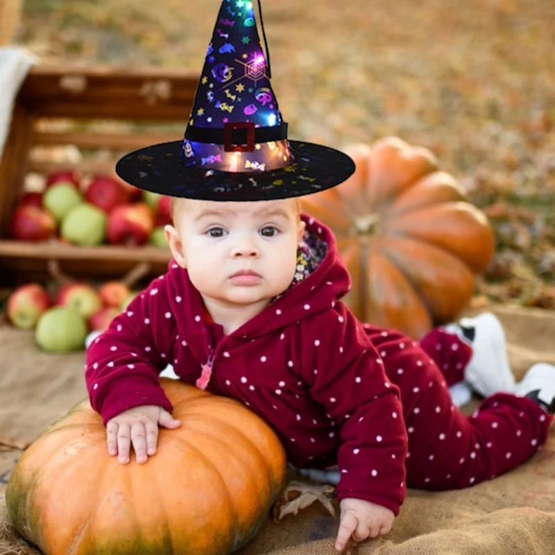 2024 New LED Witch Hat for Kids Play in the Night Kids Favourite Halloween Presents Kids Lovely Present