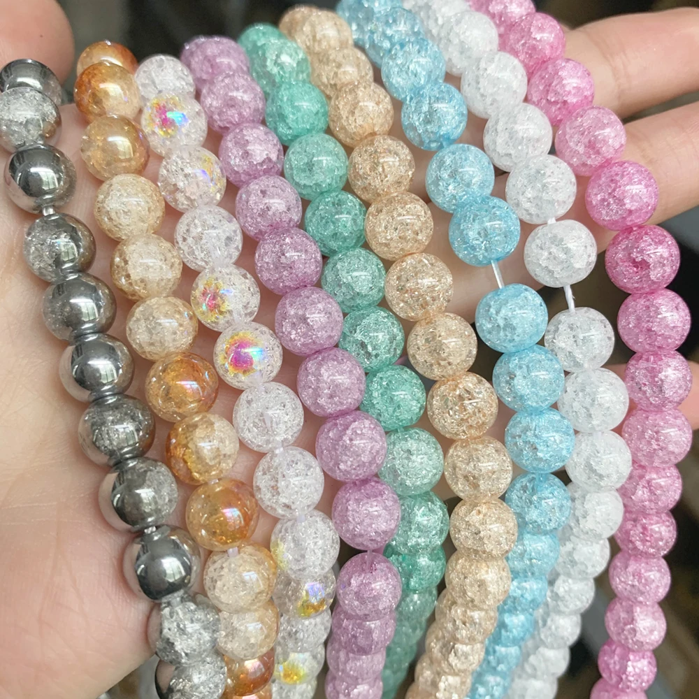 6/8/10/12 MM Natürliche AB-Farbe Weißer Schneekristallstein Runde Lose Perlen für Schmuckherstellung DIY Armband Halskette Glas – Detail 4