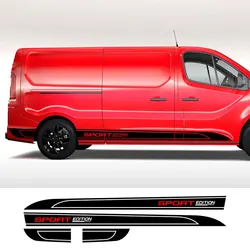 4Pcs/Lot Car Both Side Stripes Stickers Custom Decor Camper Van Graphics Vinyl Decals Auto Tuning Accessories For Fiat Talento