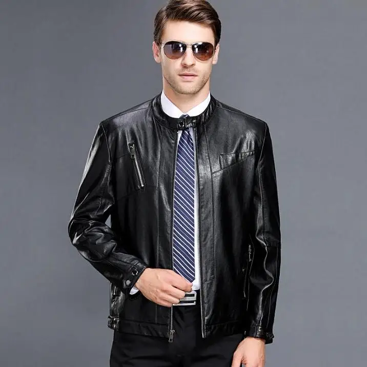 

and Autumn High quality winter new Men breathable Leather jacket Outerwear Men's Fashion Business Casual sheep skin jackets