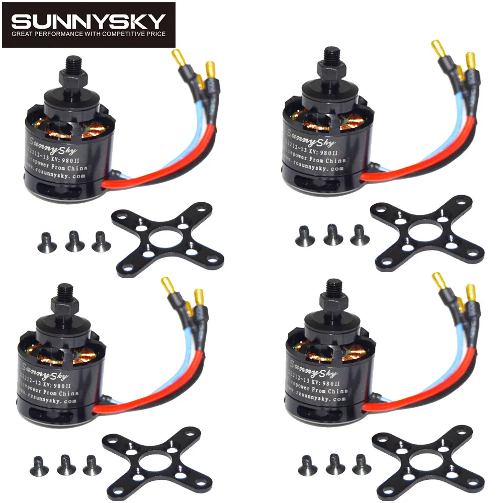 1/2/4 pcs SunnySky X2216 2216 880KV 1100KV 1250KV 1400KV 2400KV II Outrunner Brushless Motor For RC Models 3D airplane