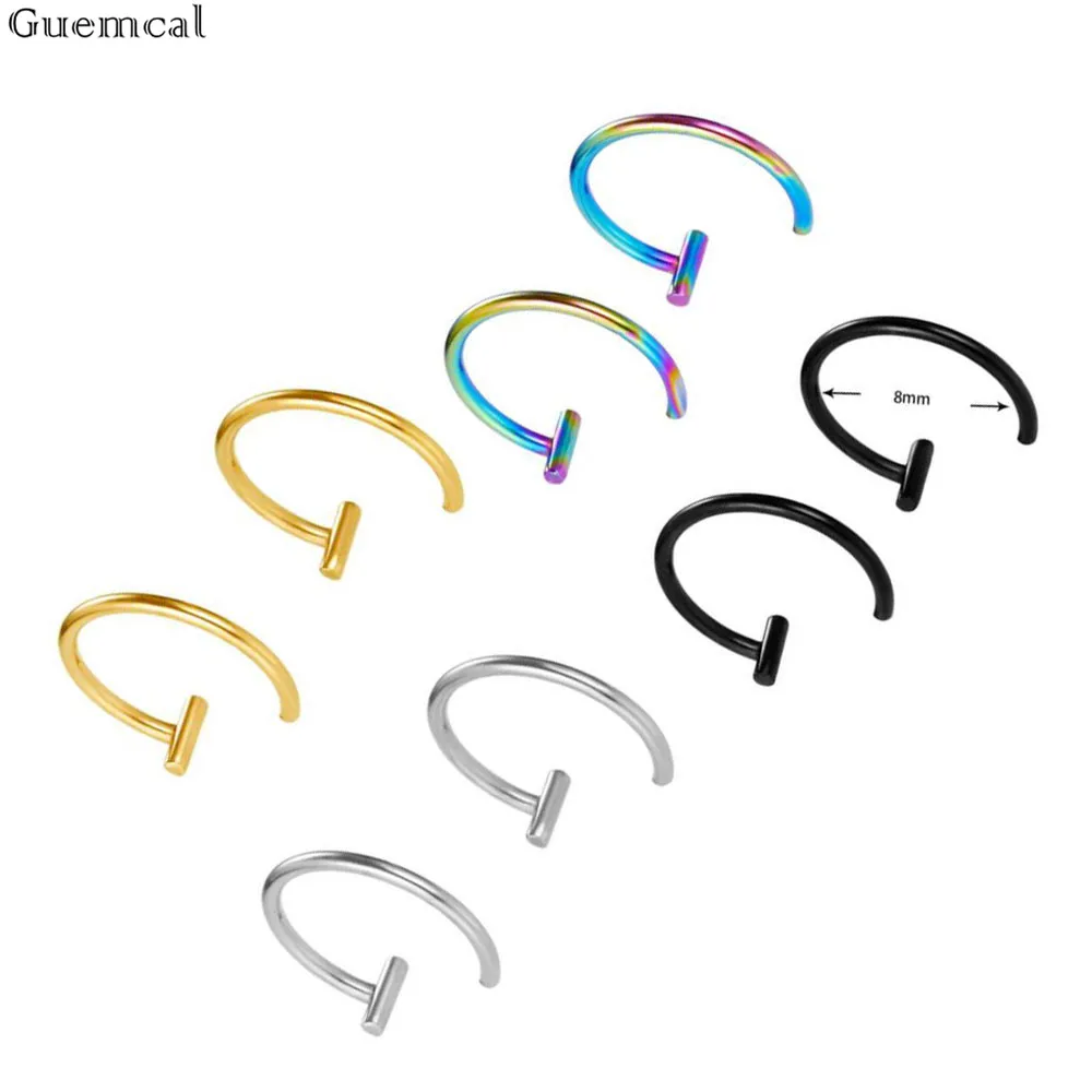 Guemcal 1pc Fake Nose Ring Lip Ring C Clip Lip Piercing Burun Nose Rings Hoop Woman Men Body Jewelry Earrings Sexuality