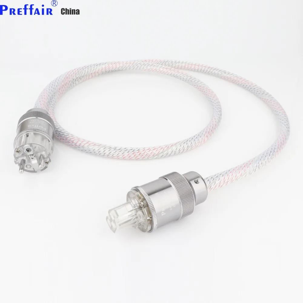 

Valhalla Power line HIFI POWER CABLE 7N OFC silver-plate Power Cord with EU Plug Amplifier CD Decoder Power Wire