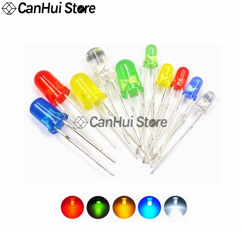 

100 шт. 3 мм светодиодный светильник излучающий диод 5 мм шарик лампы красный желтый белый зеленый синий F3 F5 светодиодный индикатор набор компонентов «сделай сам»
