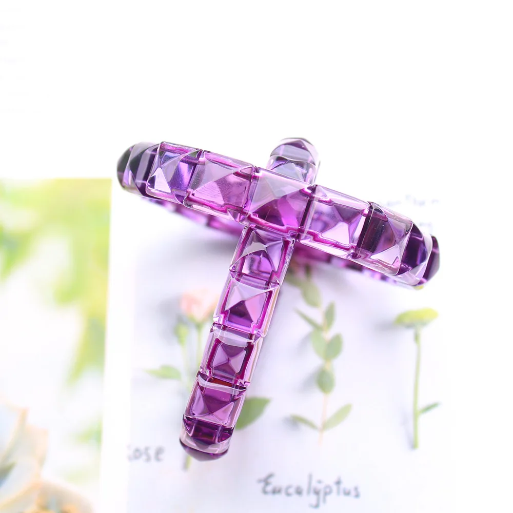 

Natural Lavender Amethyst Quartz Water Drop Clear Rectangle Beads Bracelet 9x9mm Gemstone Wealthy Amethyst AAAAAA