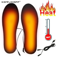 KOTLIKOFF USB Heated Shoe Insoles Feet Warm Sock Pad Mat Electrically Heating Insoles Washable Warm Thermal Winter Insole Unisex