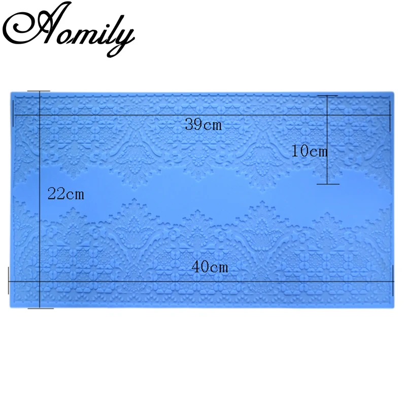 Aomily Double Lace Flower Pendant Shape Silicone Mold Wedding Cake Border Decoration Fondant Cake Surround Food Grade Baking Mat