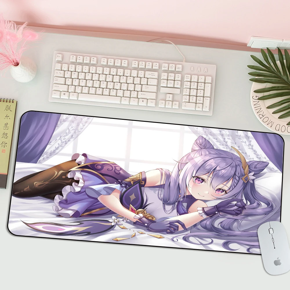 Non Slip PC Genshin Impact Mat For Pc Gaming Mousepad Keqing Gaming Mouse Wholesale Memo Pad Kawaii Mousepad