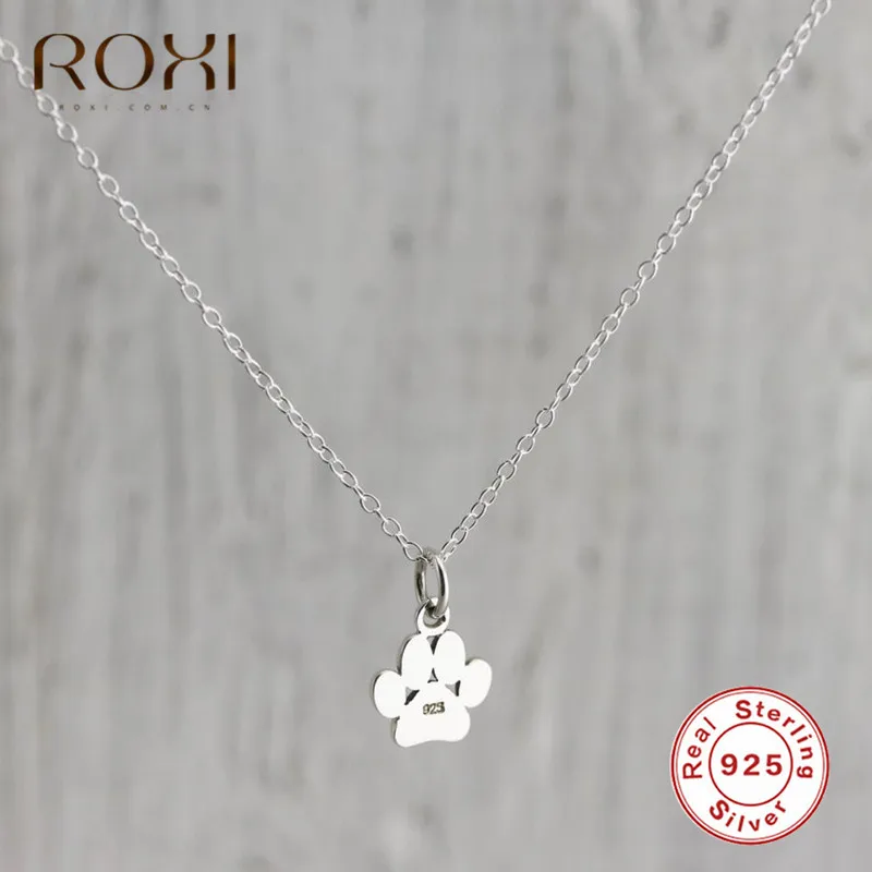 925 Sterling Silver Animal Paw Charm Pendant Necklace For Women Dog Cat Paw Necklace Women Jewelry Party Gift