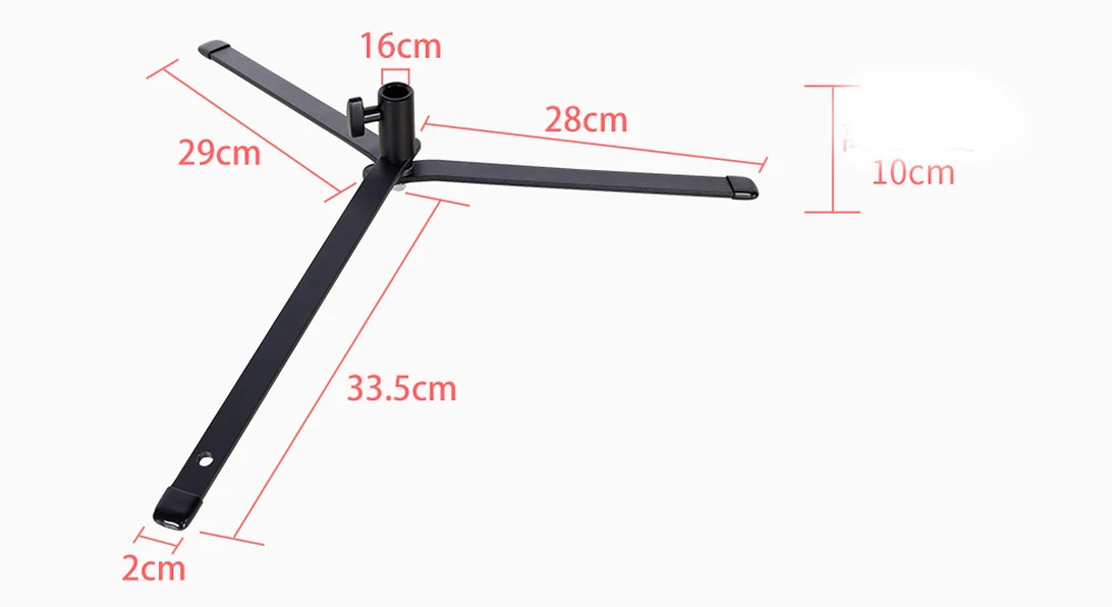 New design 16mm interface SLR ground lamp bracket low angle bracket metal base for monpod and other phone light holder