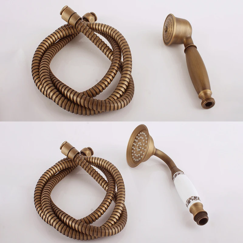 Antique Bronze Shower Head Hand Shower Hand Spray Shower Holder Copper Bathroom Antique Bathroom Accessories ELS2004