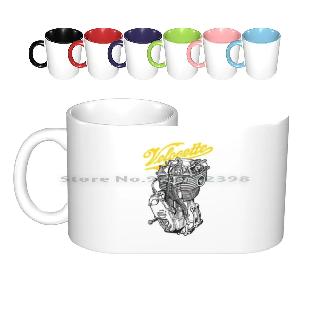 Classic British Motorcycle Engine-Velocette Ktt350 Ceramic Mugs Coffee Cups Milk Tea Mug Velocette Caferacer Motorcycle Vintage