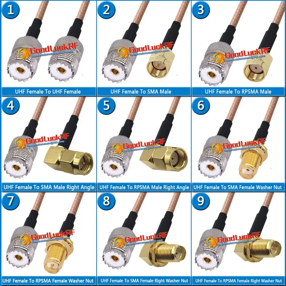 

1X шт. PL259 SO239 UHF Женская к RP-SMA RPSMA RP SMA Женская шайба уплотнительное кольцо Крепление перегородки гайка коаксиальный отрезок Джампер RG316 кабель