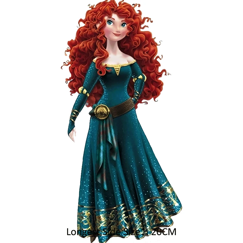 Pretty Disney Princess DIY Heat Transfer Patches for Girls Clothing Ironing Stickers T-shirt Sewing Clothes Bag Decration Gifts