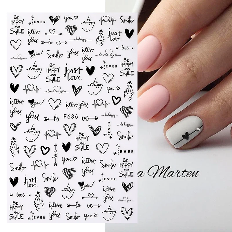 1PC Sexy Lady Design 3D Nail Sticker English Letter Face Pattern Trasnfer Sliders DIY Nail Art Decoration For Maincuring